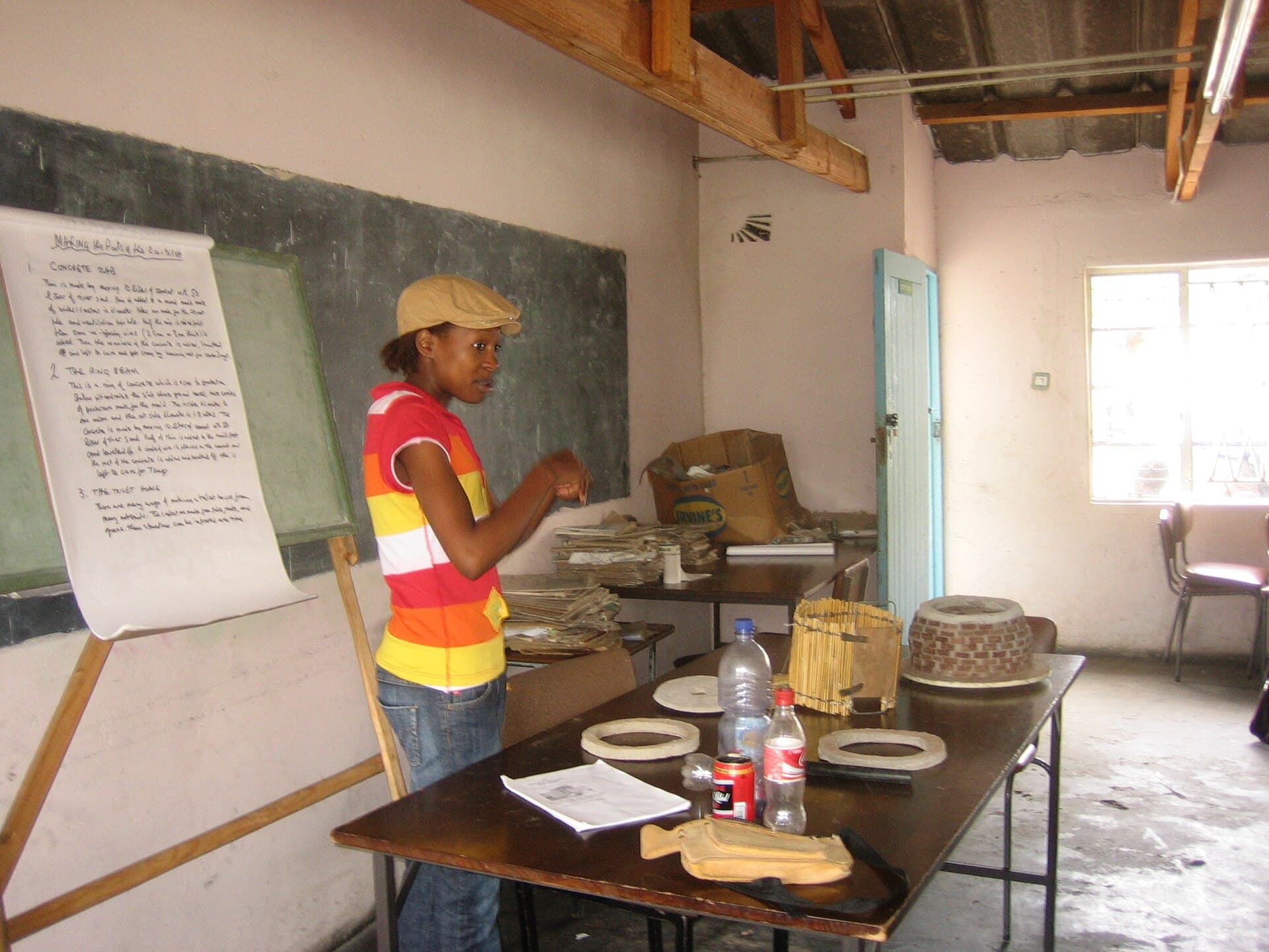 A community training session using flip charts and models